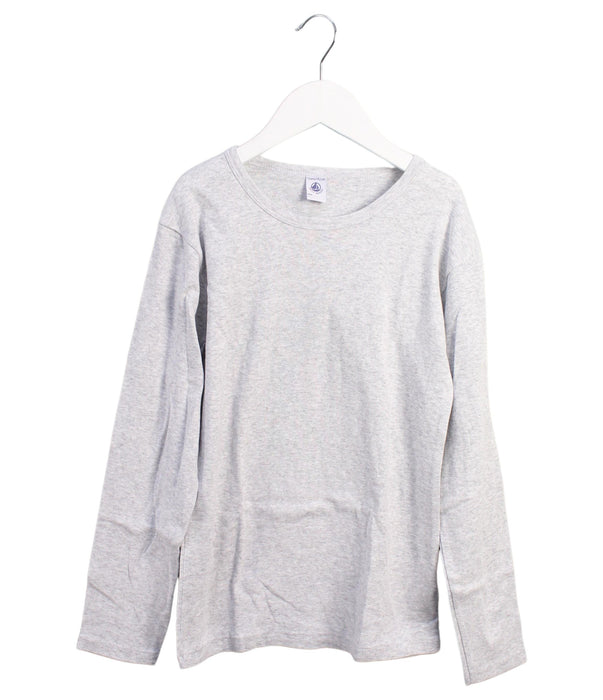 A Grey Long Sleeve Tops from Petit Bateau in size 12Y for boy. (Front View)