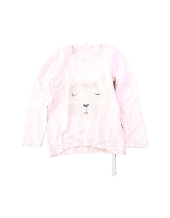 A Pink Knit Sweaters from Seed in size 5T for girl. (Front View)
