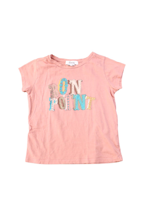 A Pink Short Sleeve T Shirts from Bonpoint in size 6T for girl. (Front View)