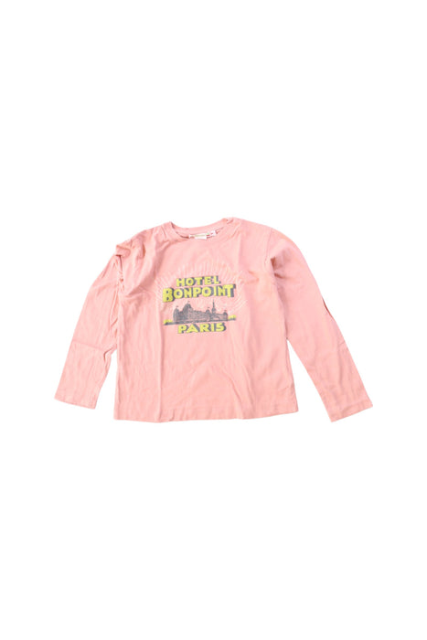 A Pink Long Sleeve T Shirts from Bonpoint in size 6T for girl. (Front View)
