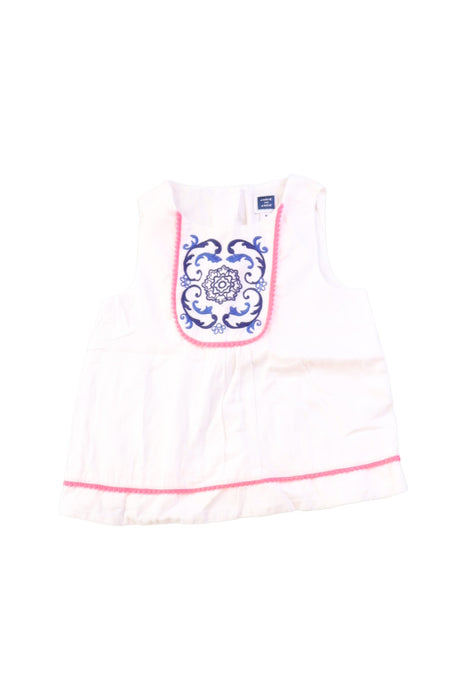 A White Sleeveless Tops from Janie & Jack in size 4T for girl. (Front View)