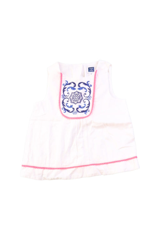 A White Sleeveless Tops from Janie & Jack in size 4T for girl. (Front View)