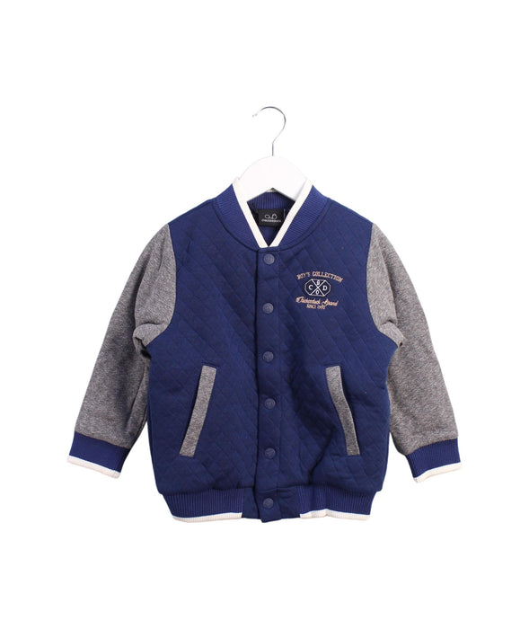 A Blue Puffer/Quilted Jackets from Chickeeduck in size 4T for boy. (Front View)