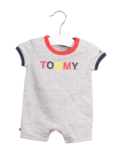 A Grey Short Sleeve Rompers from Tommy Hilfiger in size 0-3M for boy. (Front View)