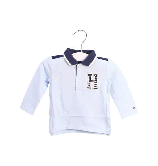 A Blue Long Sleeve Polos from Tommy Hilfiger in size 0-3M for boy. (Front View)