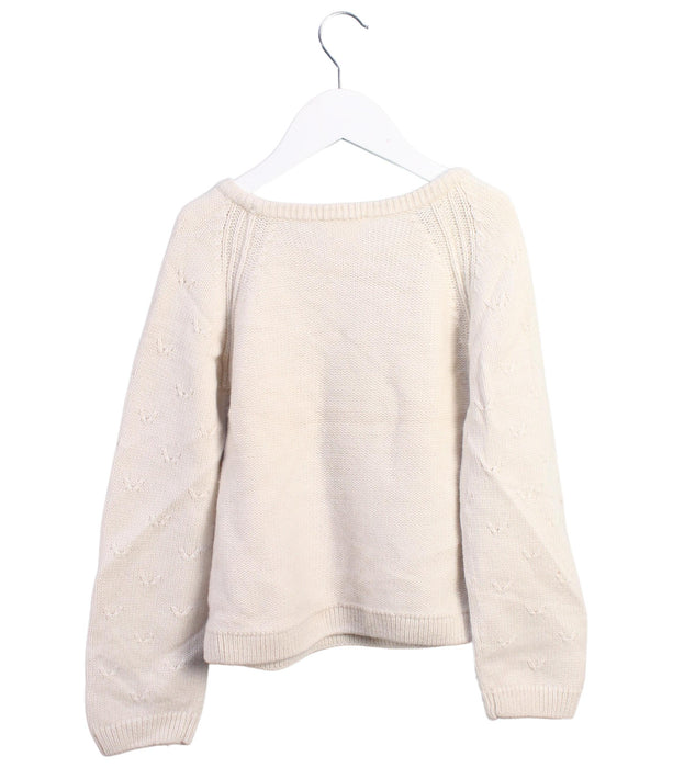 A White Knit Sweaters from Jacadi in size 6T for girl. (Back View)