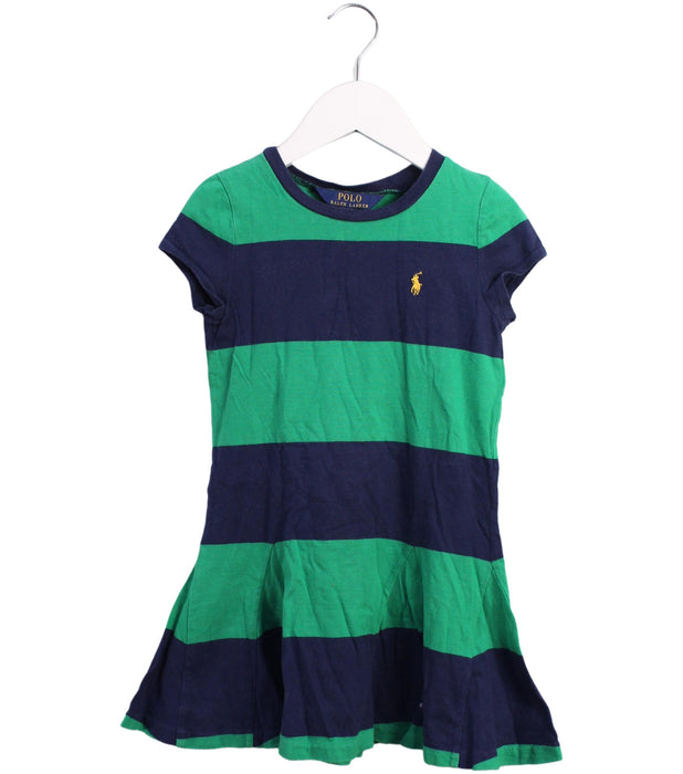 A Blue Short Sleeve Dresses from Polo Ralph Lauren in size 4T for girl. (Front View)