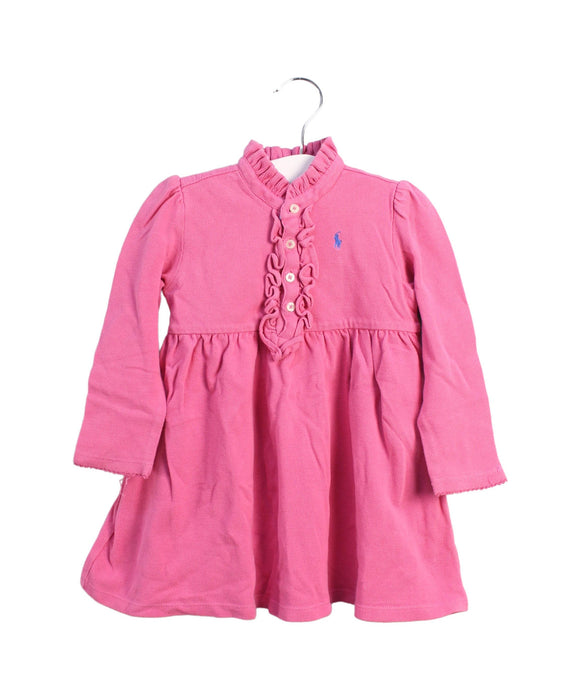A Pink Long Sleeve Dresses from Ralph Lauren in size 12-18M for girl. (Front View)