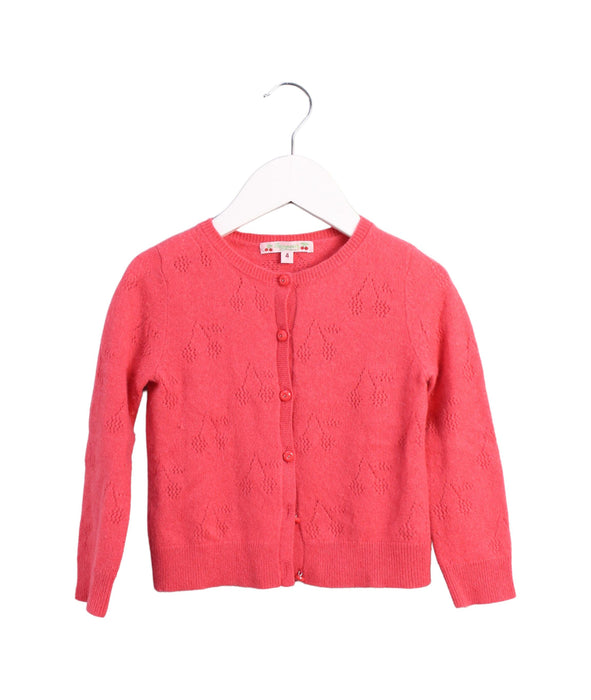 A Red Cardigans from Bonpoint in size 4T for girl. (Front View)