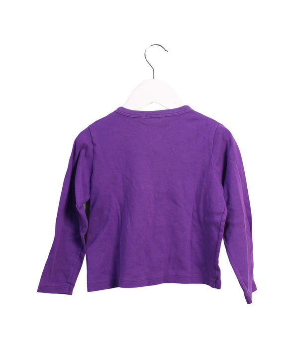 A Purple Cardigans from Petit Bateau in size 4T for girl. (Back View)