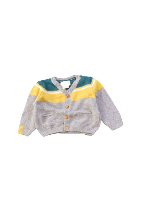 A Grey Cardigans from Arsène et les pipelettes in size 6-12M for girl. (Front View)