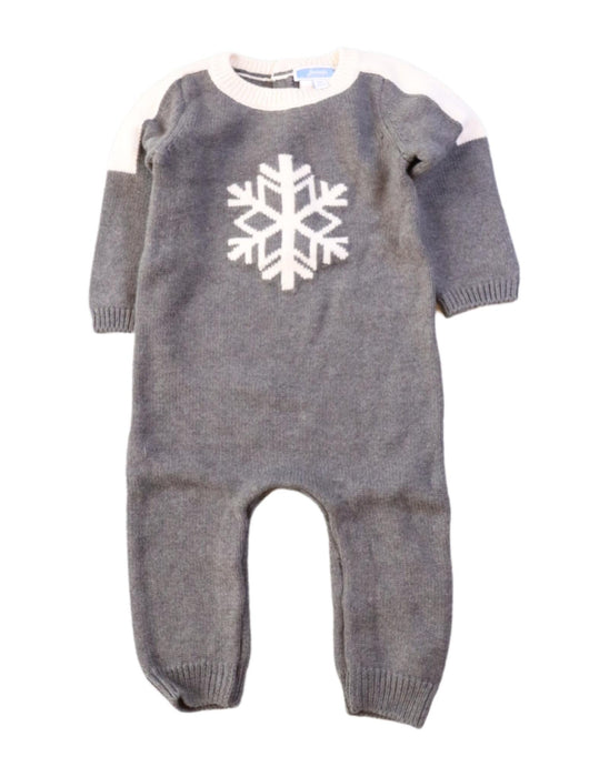 A Grey Long Sleeve Jumpsuits from Jacadi in size 3-6M for neutral. (Front View)