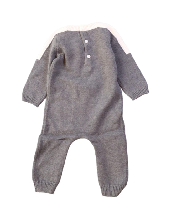 A Grey Long Sleeve Jumpsuits from Jacadi in size 3-6M for neutral. (Back View)