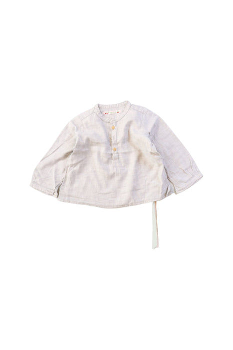 A Grey Long Sleeve Tops from Bonpoint in size 6-12M for girl. (Front View)