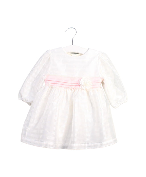 A White Long Sleeve Dresses from Chickeeduck in size 12-18M for girl. (Front View)