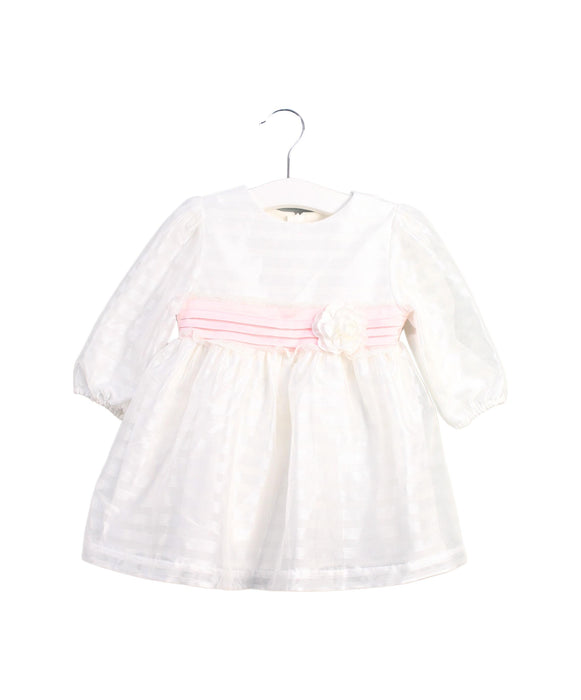 A White Long Sleeve Dresses from Chickeeduck in size 12-18M for girl. (Front View)