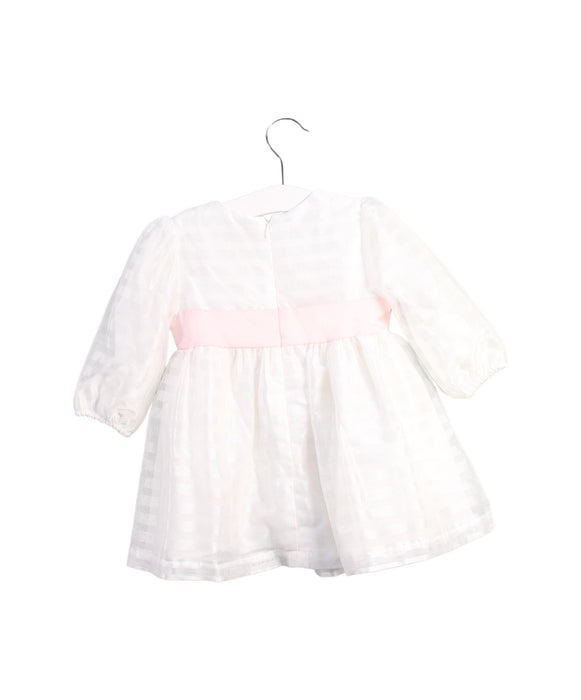 A White Long Sleeve Dresses from Chickeeduck in size 12-18M for girl. (Back View)