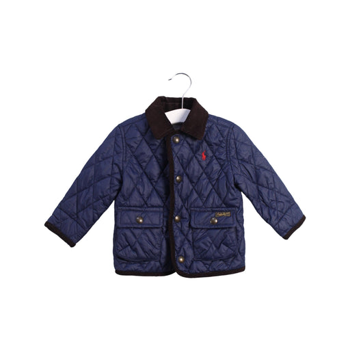 A Blue Puffer/Quilted Jackets from Ralph Lauren in size 6-12M for boy. (Front View)