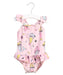 A Pink Swimsuits from Seed in size 12-18M for girl. (Front View)