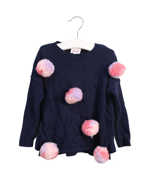 A Blue Long Sleeve Tops from Seed in size 2T for girl. (Front View)