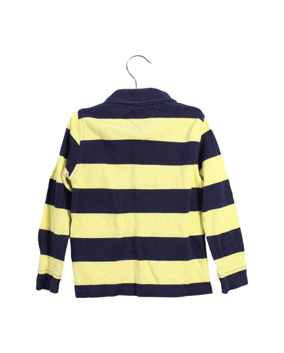 A Yellow Long Sleeve Polos from Tommy Hilfiger in size 3T for boy. (Back View)