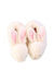 A White Slippers from Doudou et Compagnie in size 3-6M for girl. (Back View)