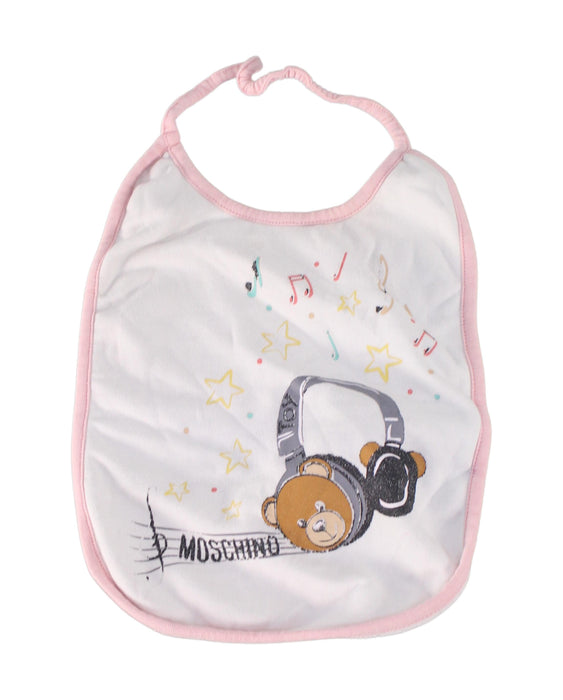 A White Bibs from Moschino in size O/S for neutral. (Front View)