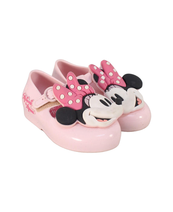 A Pink Flats from Mini Melissa in size 18-24M for girl. (Front View)