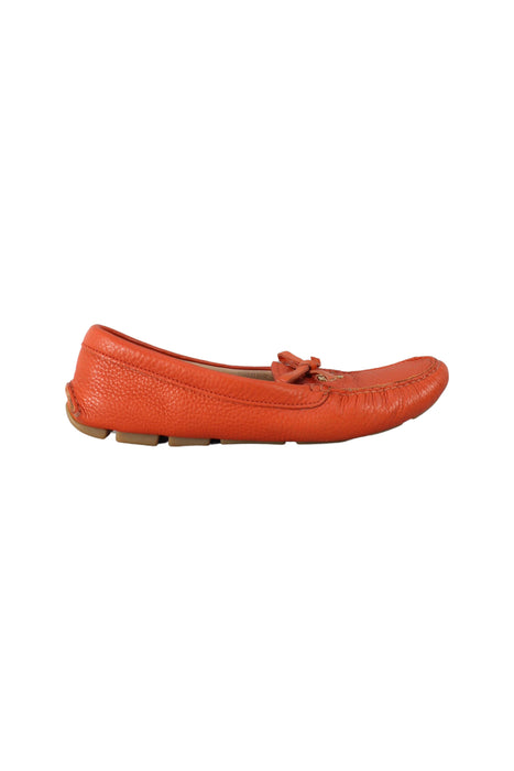 A Orange Loafers & Moccasins from Prada in size 12Y for girl. (Back View)