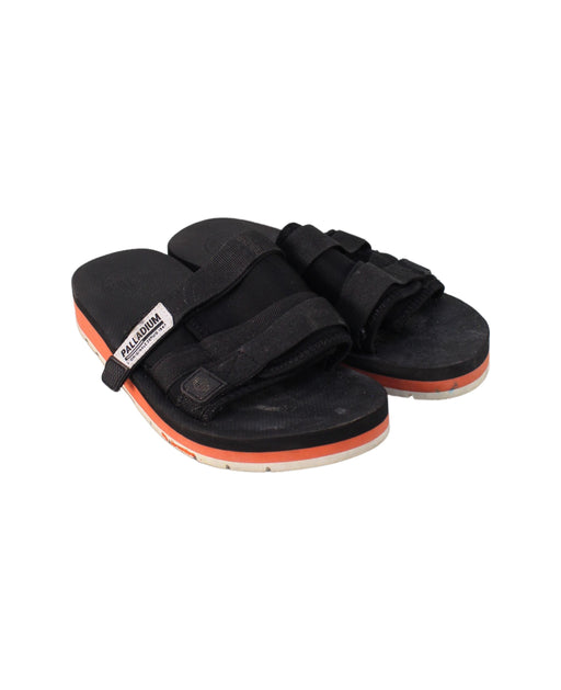 A Black Slippers from Palladium in size 12Y for boy. (Front View)