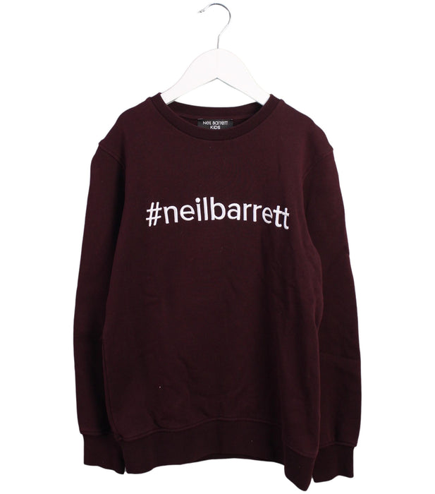 A Burgundy Sweatshirts from Neil Barrett Kids in size 10Y for boy. (Front View)