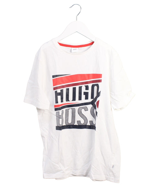 A White Short Sleeve T Shirts from Boss in size 12Y for boy. (Front View)