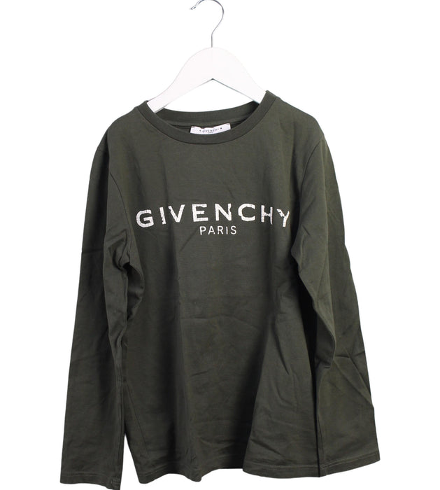 A Green Long Sleeve Tops from Givenchy in size 12Y for boy. (Front View)