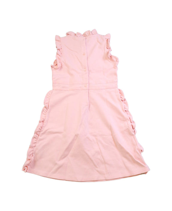 A Pink Sleeveless Dresses from Janie & Jack in size 8Y for girl. (Back View)