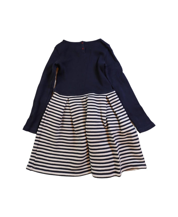 A Navy Sweater Dresses from Petit Bateau in size 10Y for girl. (Back View)