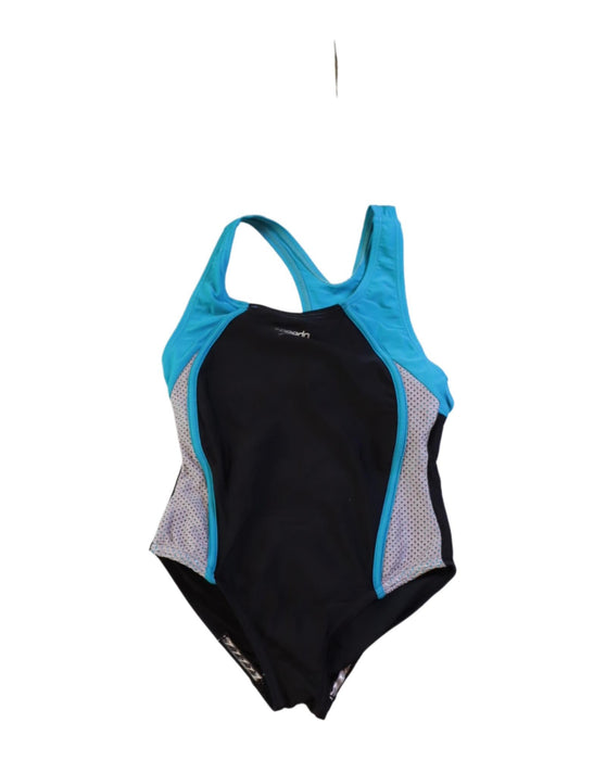 A Black Swimsuits from Speedo in size 7Y for girl. (Front View)