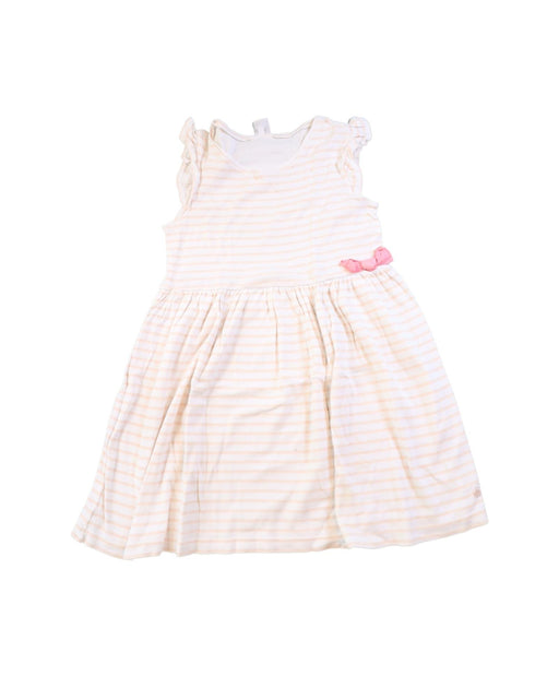 A Pink Sleeveless Dresses from Petit Bateau in size 8Y for girl. (Front View)