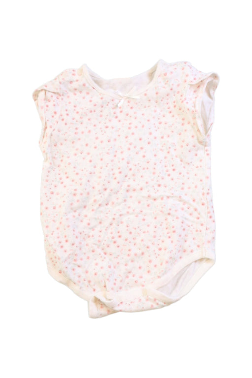 A White Bodysuits from Petit Main in size 12-18M for girl. (Front View)