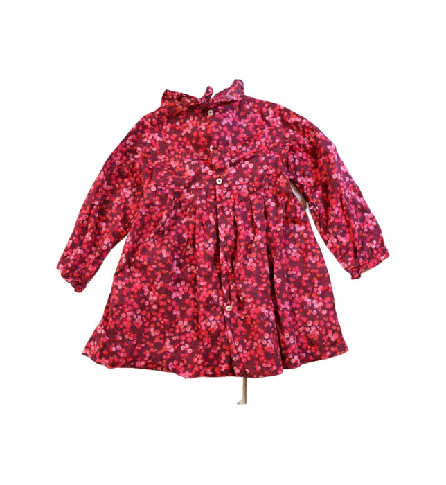 A Red Long Sleeve Dresses from Jacadi in size 18-24M for girl. (Back View)