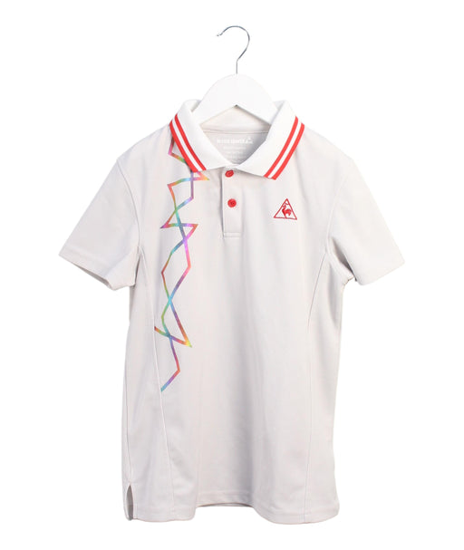 A White Short Sleeve Polos from Le Coq Sportif in size 12Y for boy. (Front View)