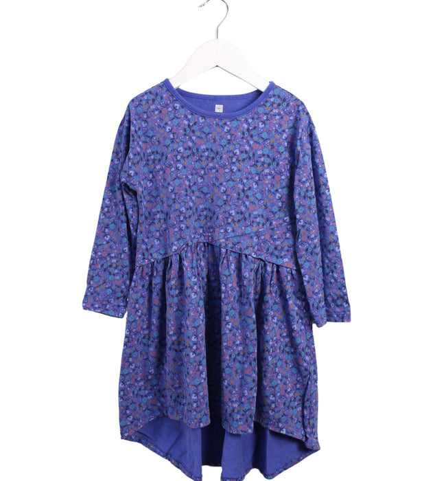 A Purple Long Sleeve Dresses from Tea in size 6T for girl. (Front View)