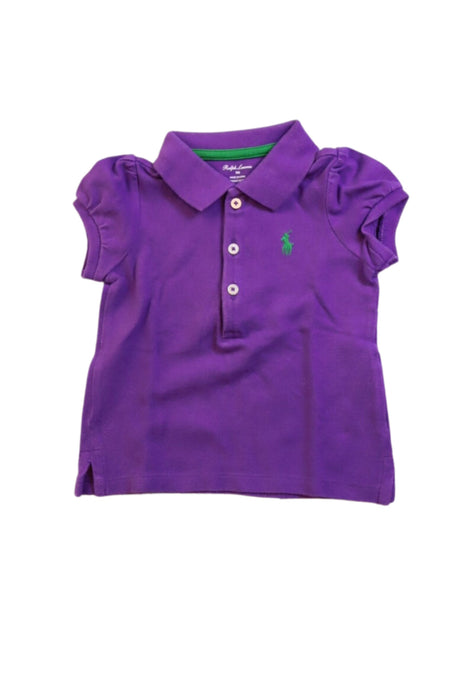 A Purple Short Sleeve Polos from Ralph Lauren in size 6-12M for girl. (Front View)