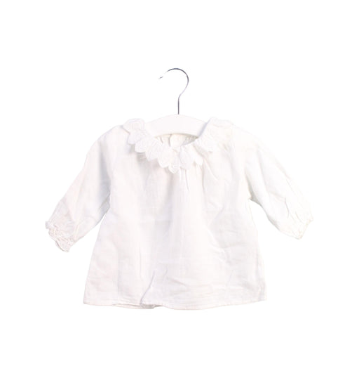 A White Long Sleeve Tops from Chloe in size 3-6M for girl. (Front View)