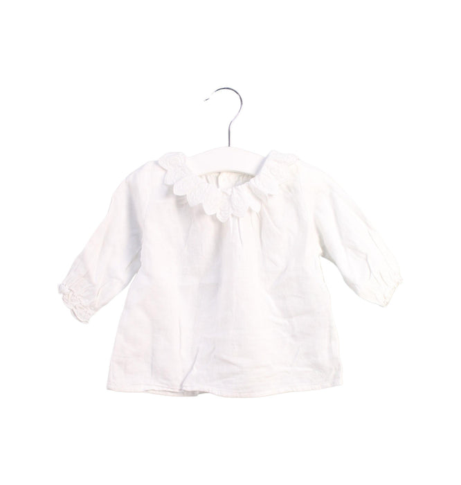 A White Long Sleeve Tops from Chloe in size 3-6M for girl. (Front View)