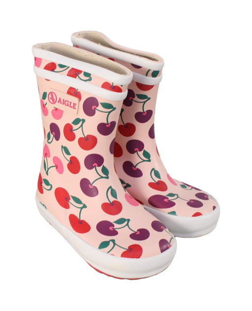 A Peach Rain Boots from Aigle in size EU22 for girl. (Front View)