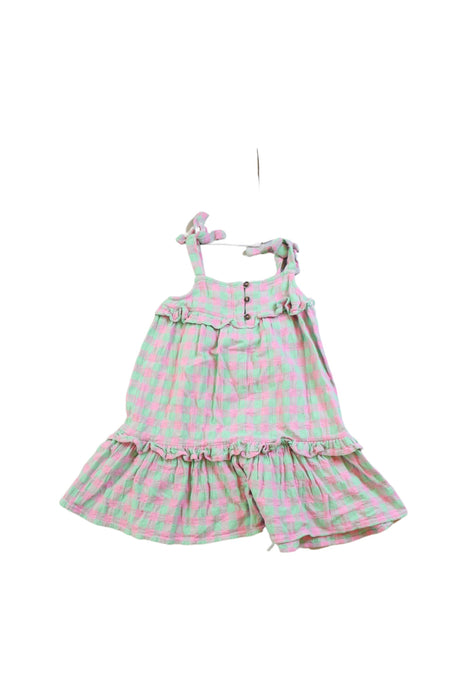 A Pink Sleeveless Dresses from Seed in size 4T for girl. (Back View)