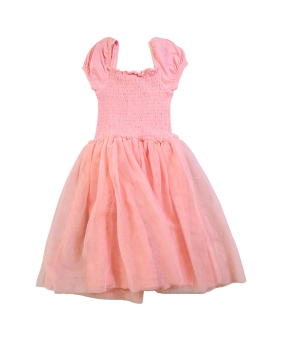 A Pink Short Sleeve Dresses from Seed in size 5T for girl. (Back View)