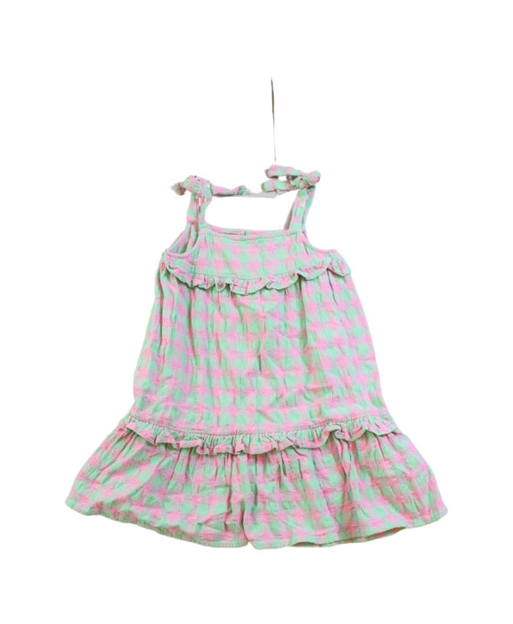 A Pink Sleeveless Dresses from Seed in size 4T for girl. (Front View)