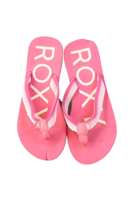 A Pink Flip Flops from Roxy in size 7Y for girl. (Back View)