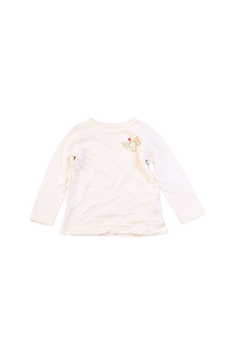 A White Long Sleeve Tops from Crewcuts in size 2T for girl. (Front View)